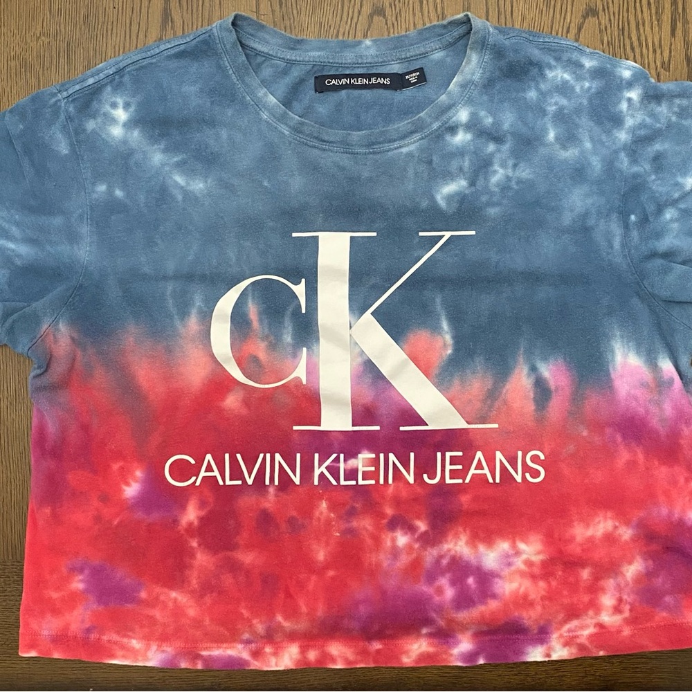 Calvin Klein Kids Tie-Dye Tee - Blue and Red